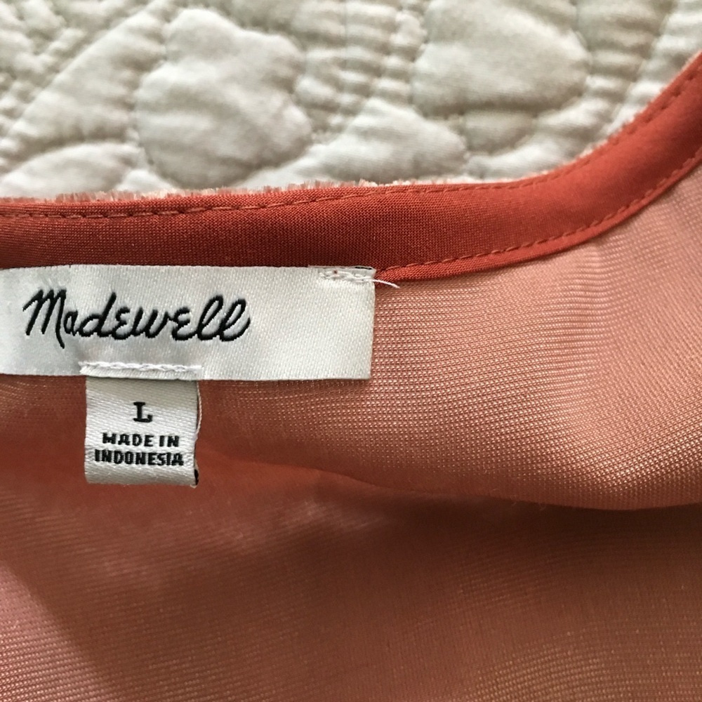 Madewell Velvet V Neck Top Ruffle Hem - Large - Picture 3 of 6